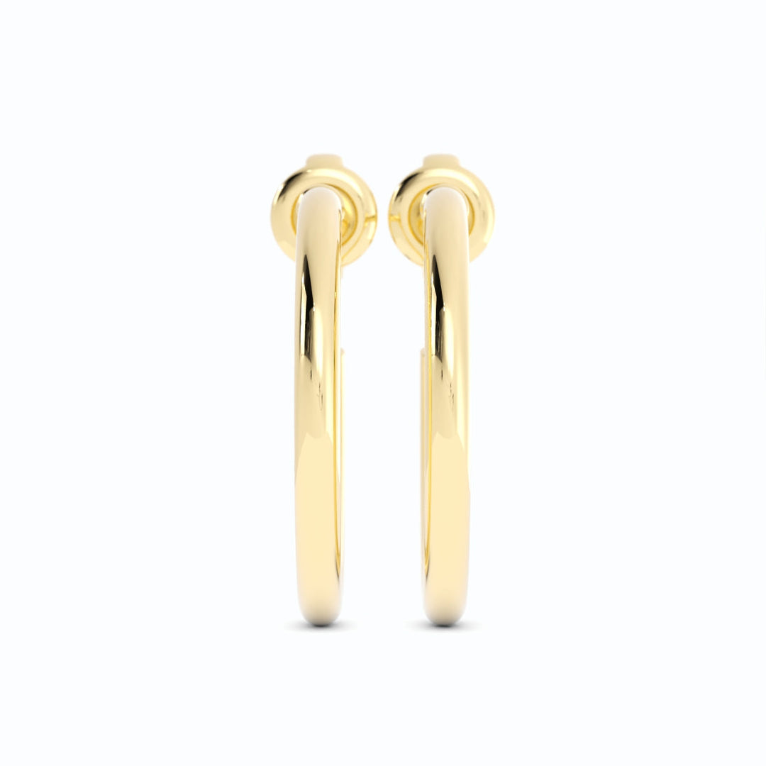 High Polish Solid 20mm Hoop Earrings