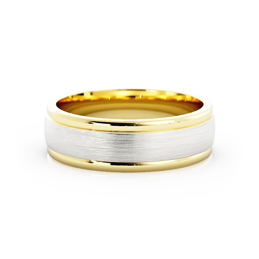 Satin Two-tone 6mm Wedding Band