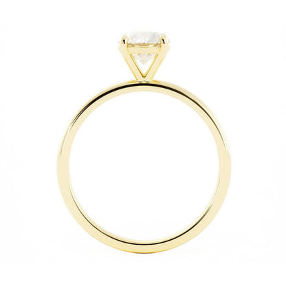 1.0ct Moissanite Round Solitaire 14K Yellow Gold Engagement Ring