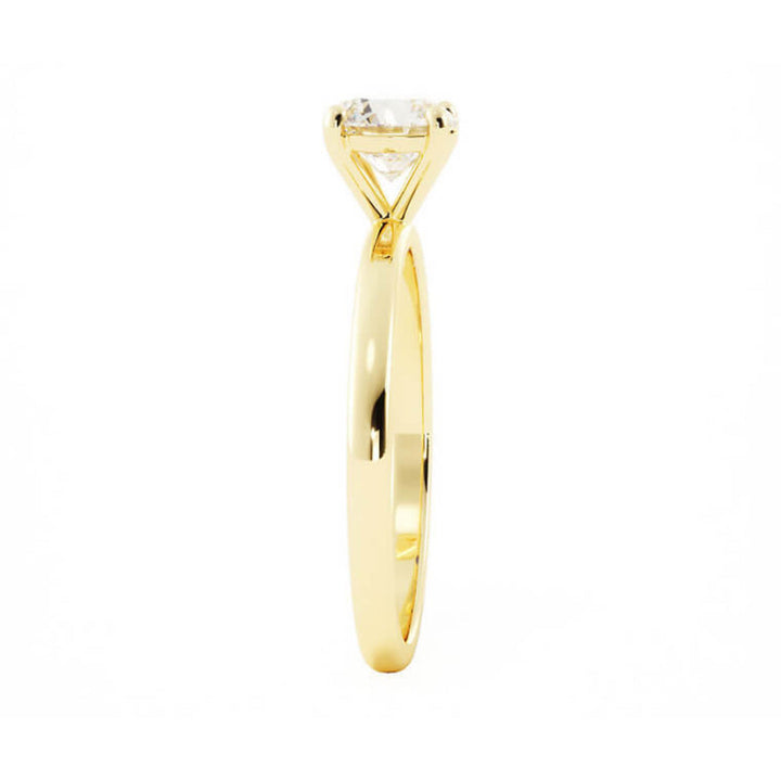 1.0ct Moissanite Round Solitaire 14K Yellow Gold Engagement Ring