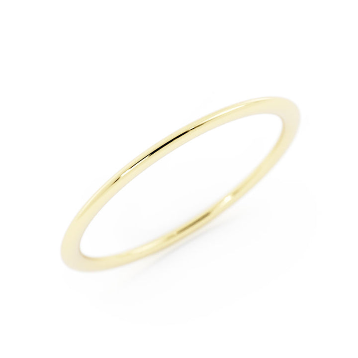 14K Yellow Gold High Polish Domed 1mm Wedding Band