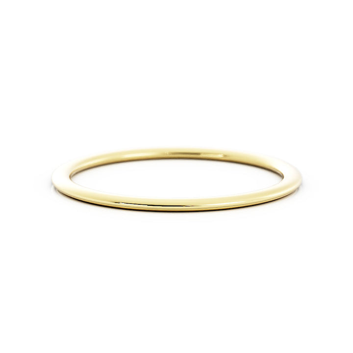 14K Yellow Gold High Polish Domed 1mm Wedding Band