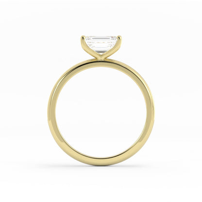 1.0ct Moissanite Emerald East West 14K Yellow Gold Engagement Ring