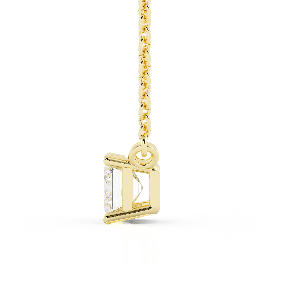 1.75ct Moissanite Classic Emerald Cut Solitaire 14K Yellow Gold Necklace