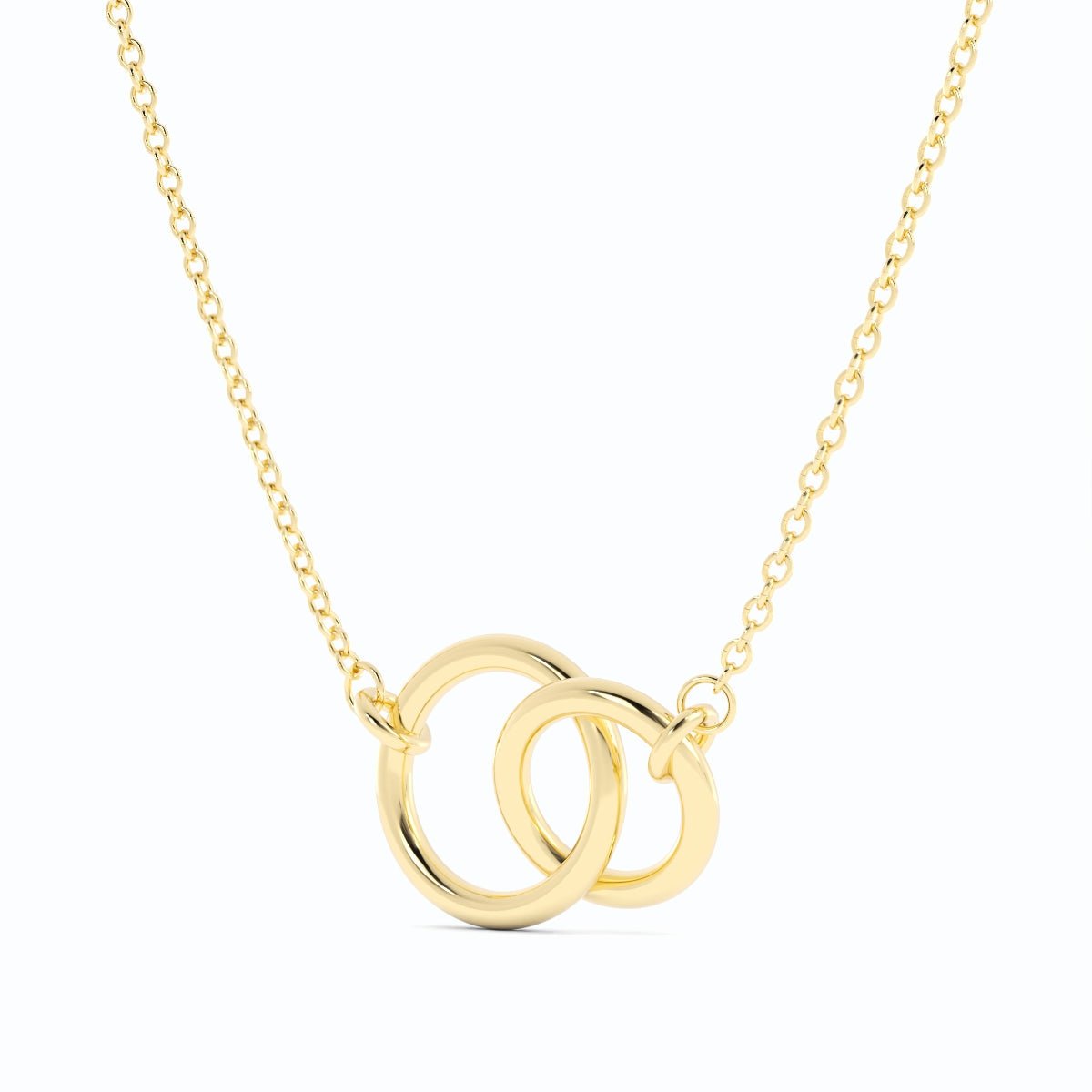 14K Gold Plated Interlocking Rings Necklace