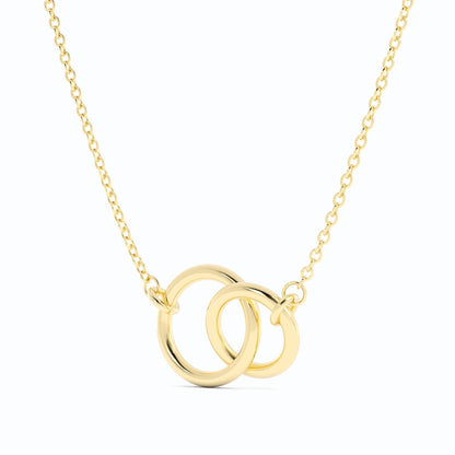 14K Gold Plated Interlocking Rings Necklace