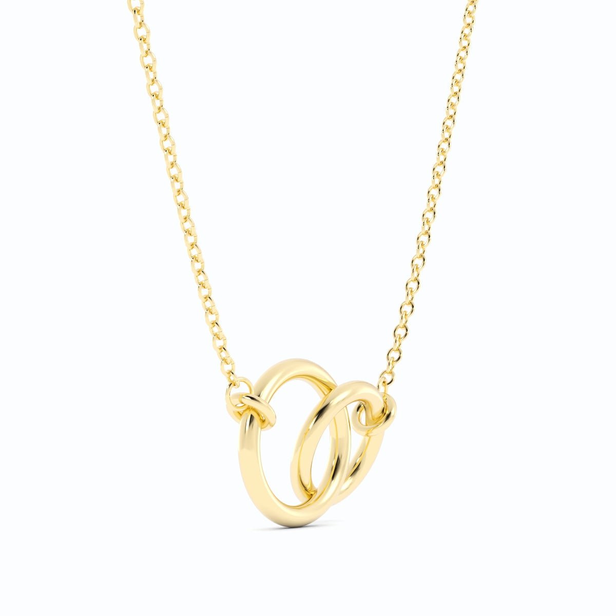 14K Gold Plated Interlocking Rings Necklace