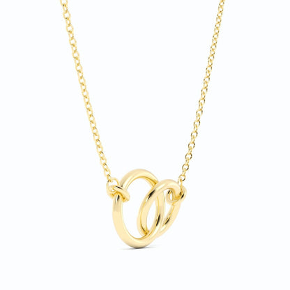 14K Gold Plated Interlocking Rings Necklace