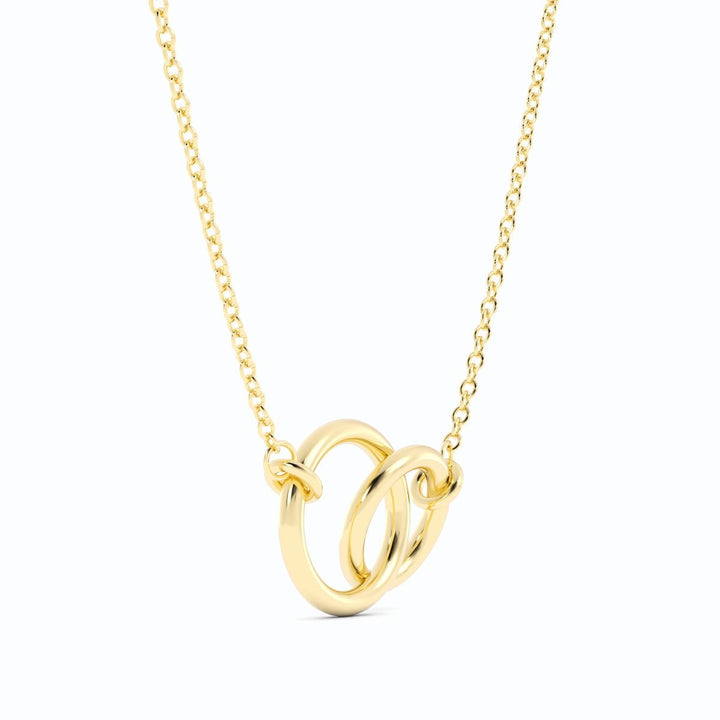 14K Gold Plated Interlocking Rings Necklace