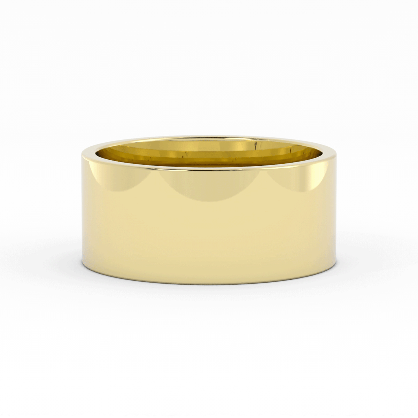 14K Yellow Gold 10mm  Flat Comfort Fit Wedding Band