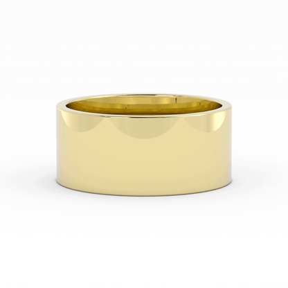 14K Yellow Gold 10mm  Flat Comfort Fit Wedding Band