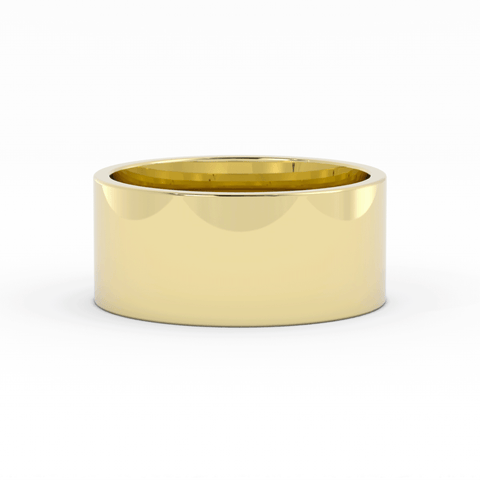 14K Yellow Gold 10mm  Flat Comfort Fit Wedding Band