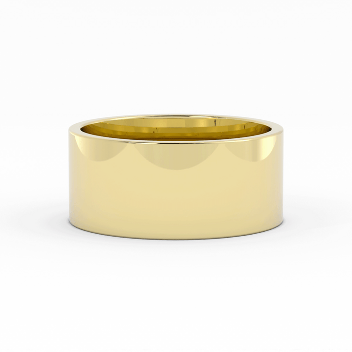 14K Yellow Gold High Polish Flat 10mm Wedding Band