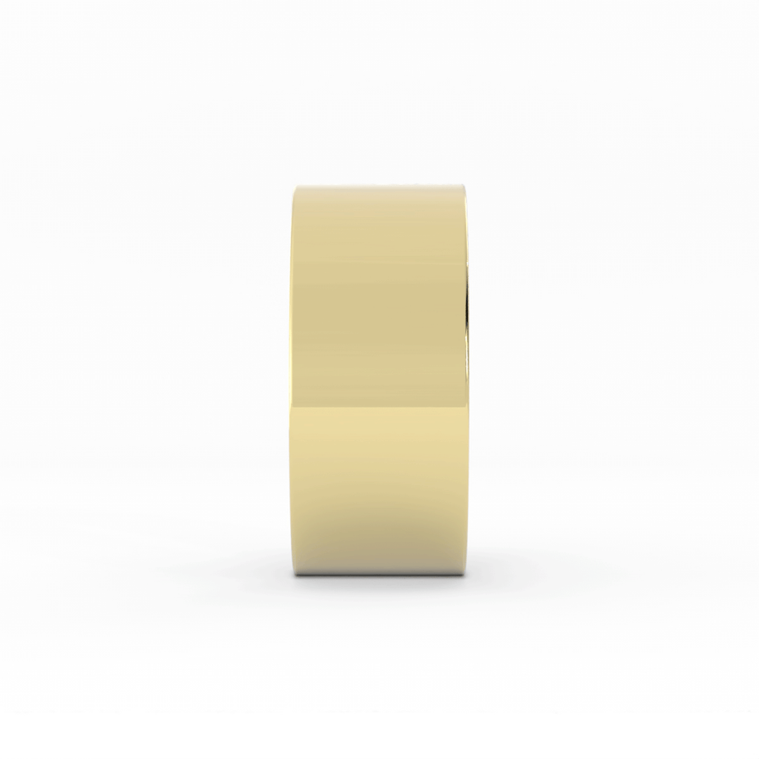 14K Yellow Gold High Polish Flat 10mm Wedding Band
