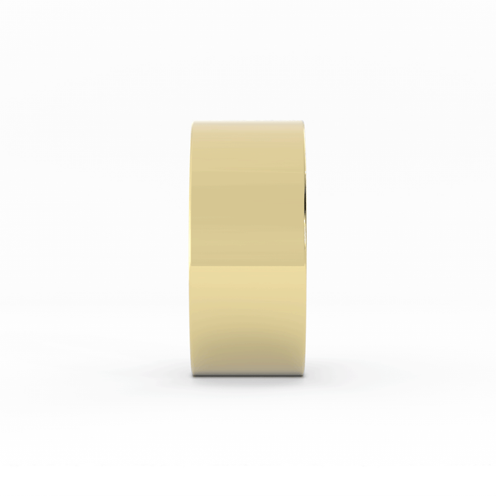14K Yellow Gold High Polish Flat 10mm Wedding Band