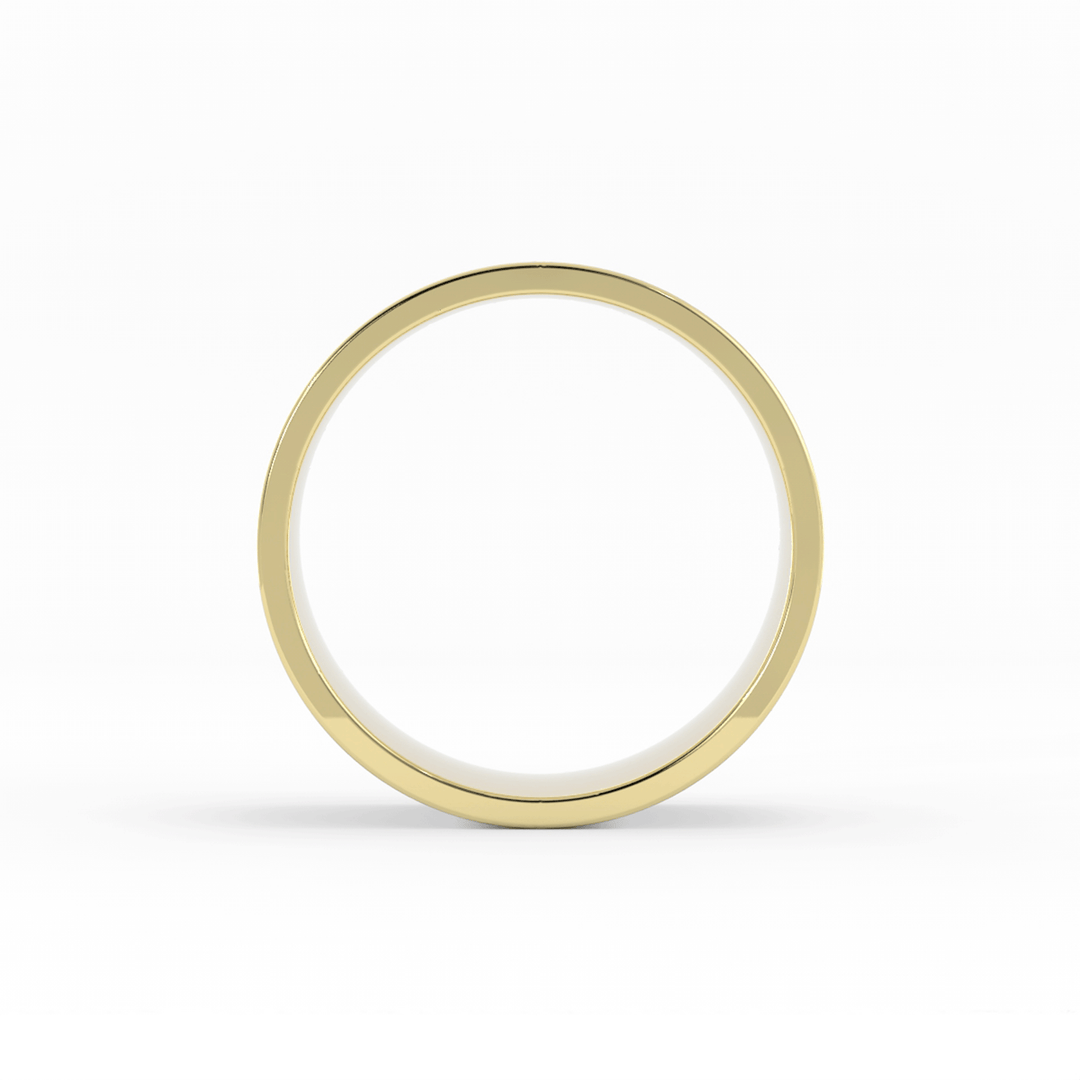 14K Yellow Gold High Polish Flat 10mm Wedding Band