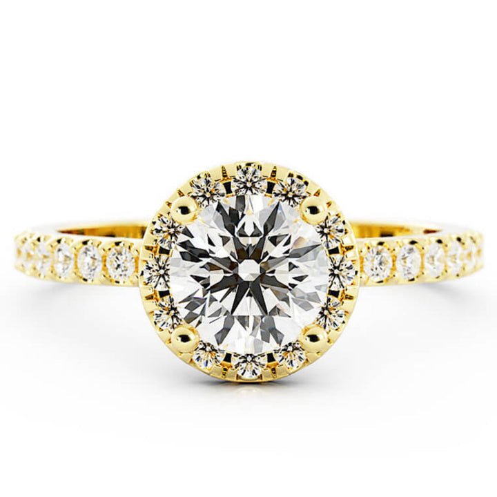 Pave Moissanite Halo, Accent Engagement Ring