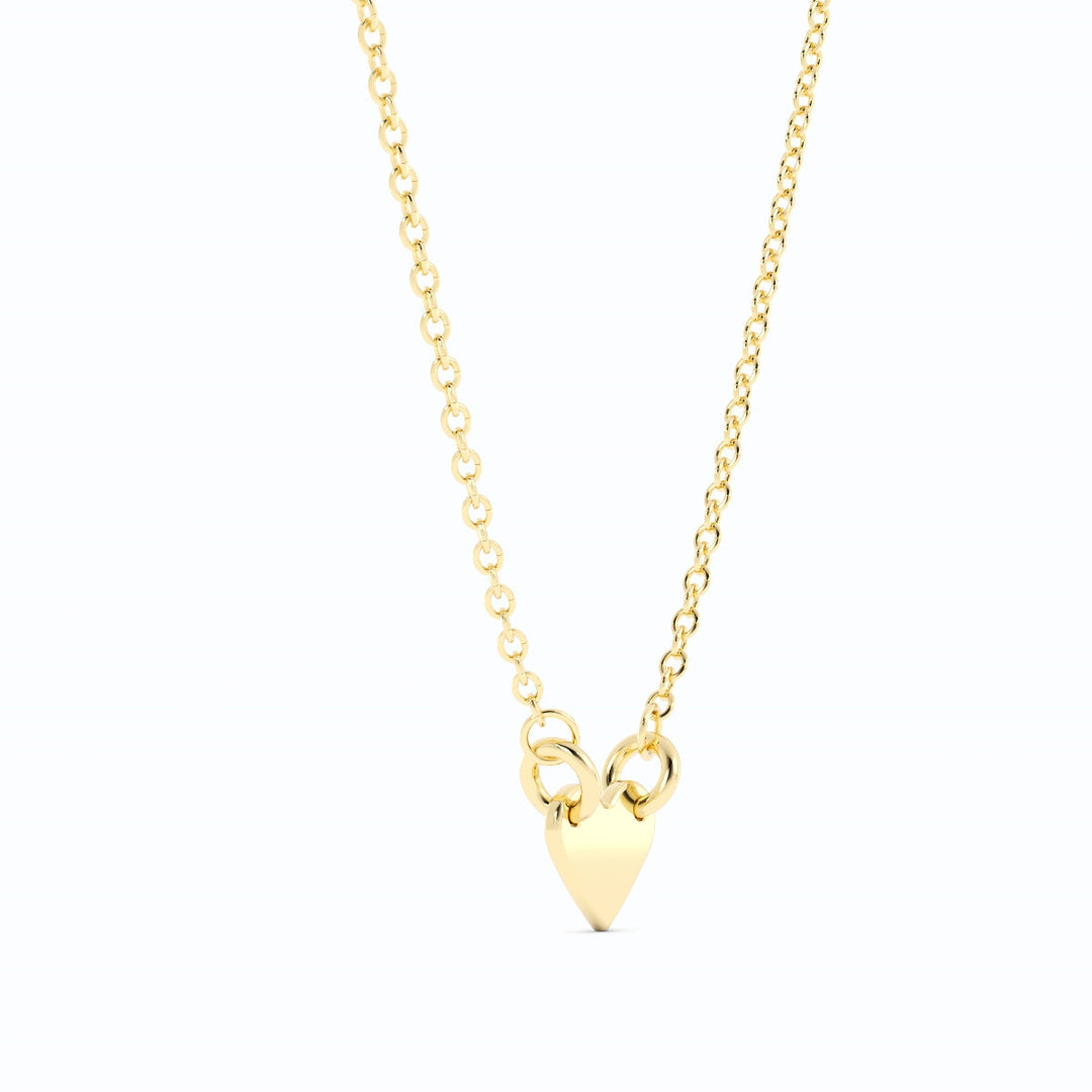 14k Yellow Gold Petite Heart Pendant Necklace-3