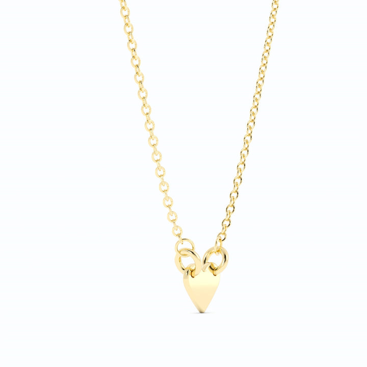 14k Yellow Gold Petite Heart Pendant Necklace-3