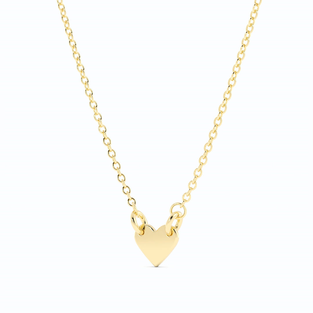 14k Yellow Gold Petite Heart Pendant Necklace-2