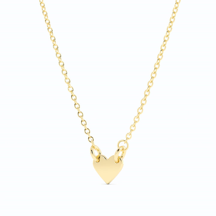 14k Yellow Gold Petite Heart Pendant Necklace-2