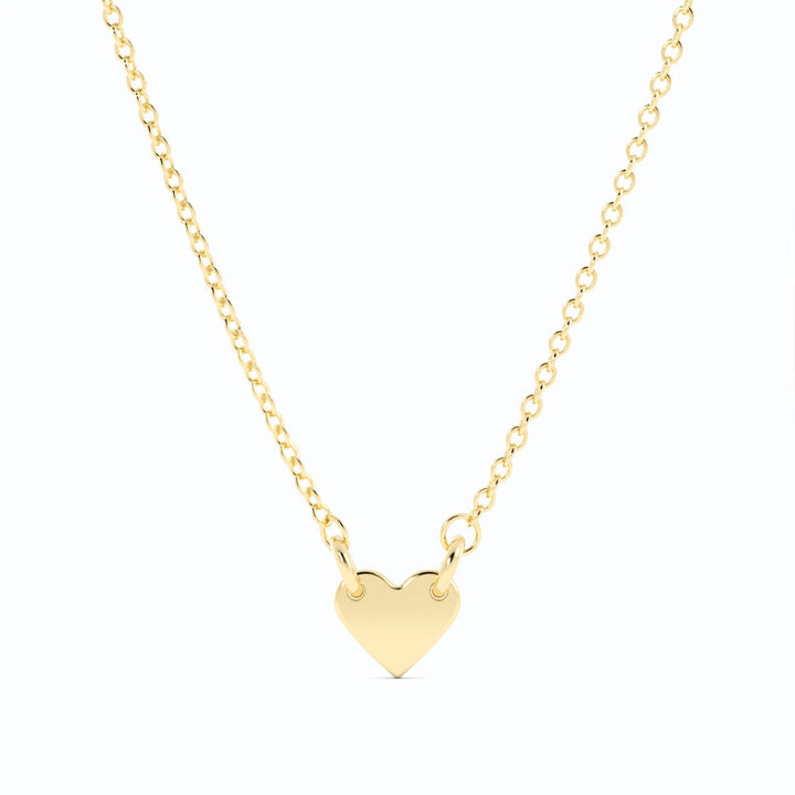 14k Yellow Gold Petite Heart Pendant Necklace-1