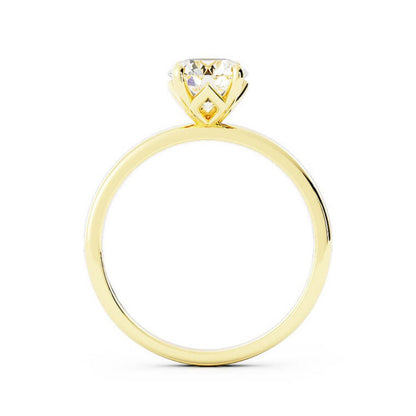 1.0ct Moissanite Round Solitaire 14K Yellow Gold Engagement Ring