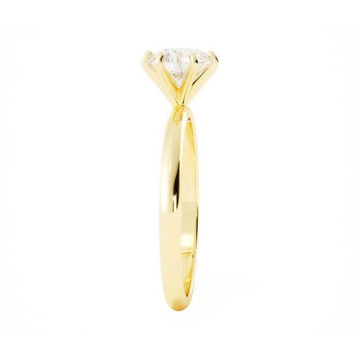 1.0ct Moissanite Round Solitaire 14K Yellow Gold Engagement Ring