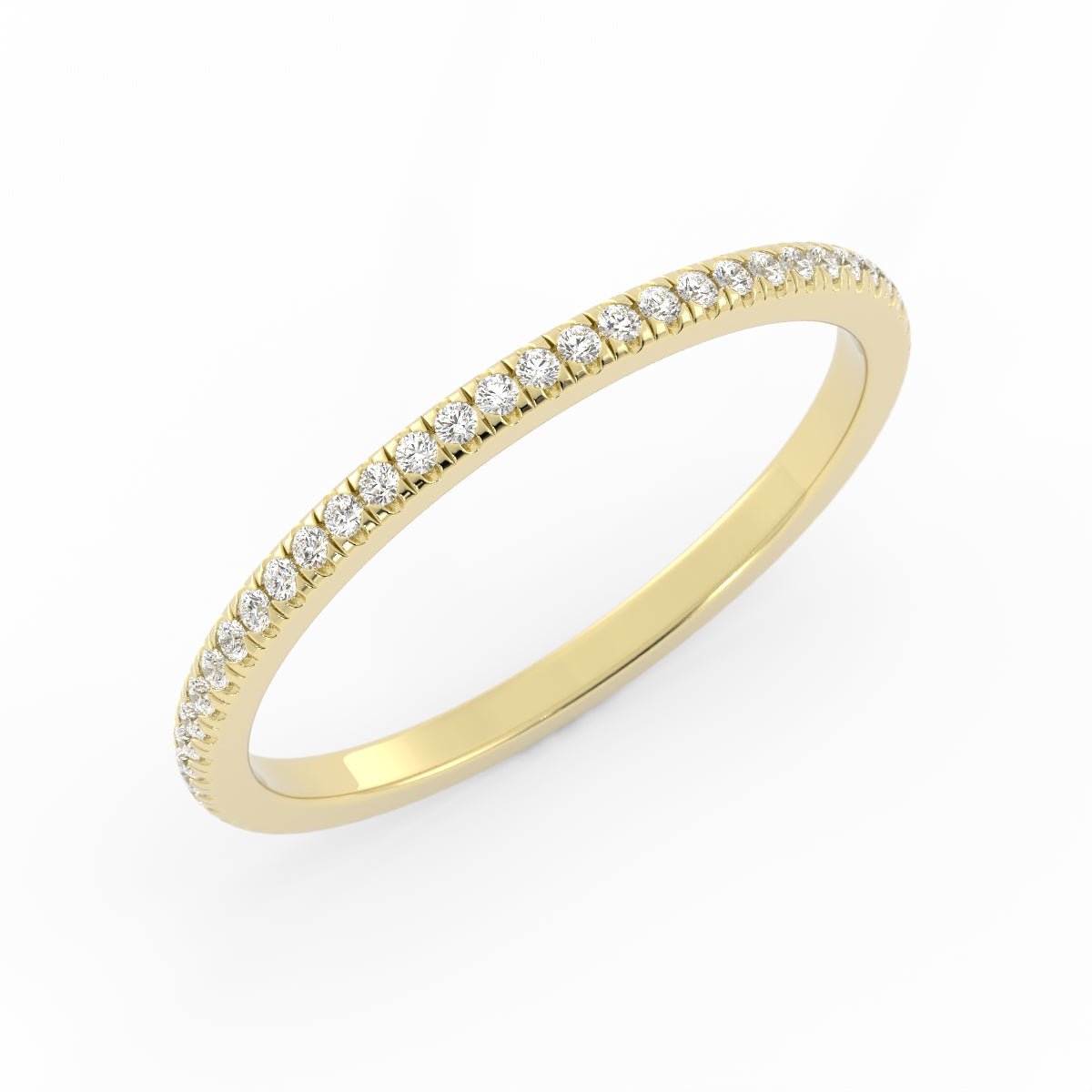 14K Yellow Gold Round Lab Grown Diamond Eternity 1.7mm Wedding Band
