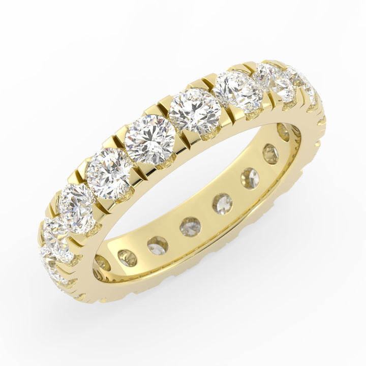 14K Yellow Gold Round Lab Grown Diamond Eternity 3.9mm Wedding Band