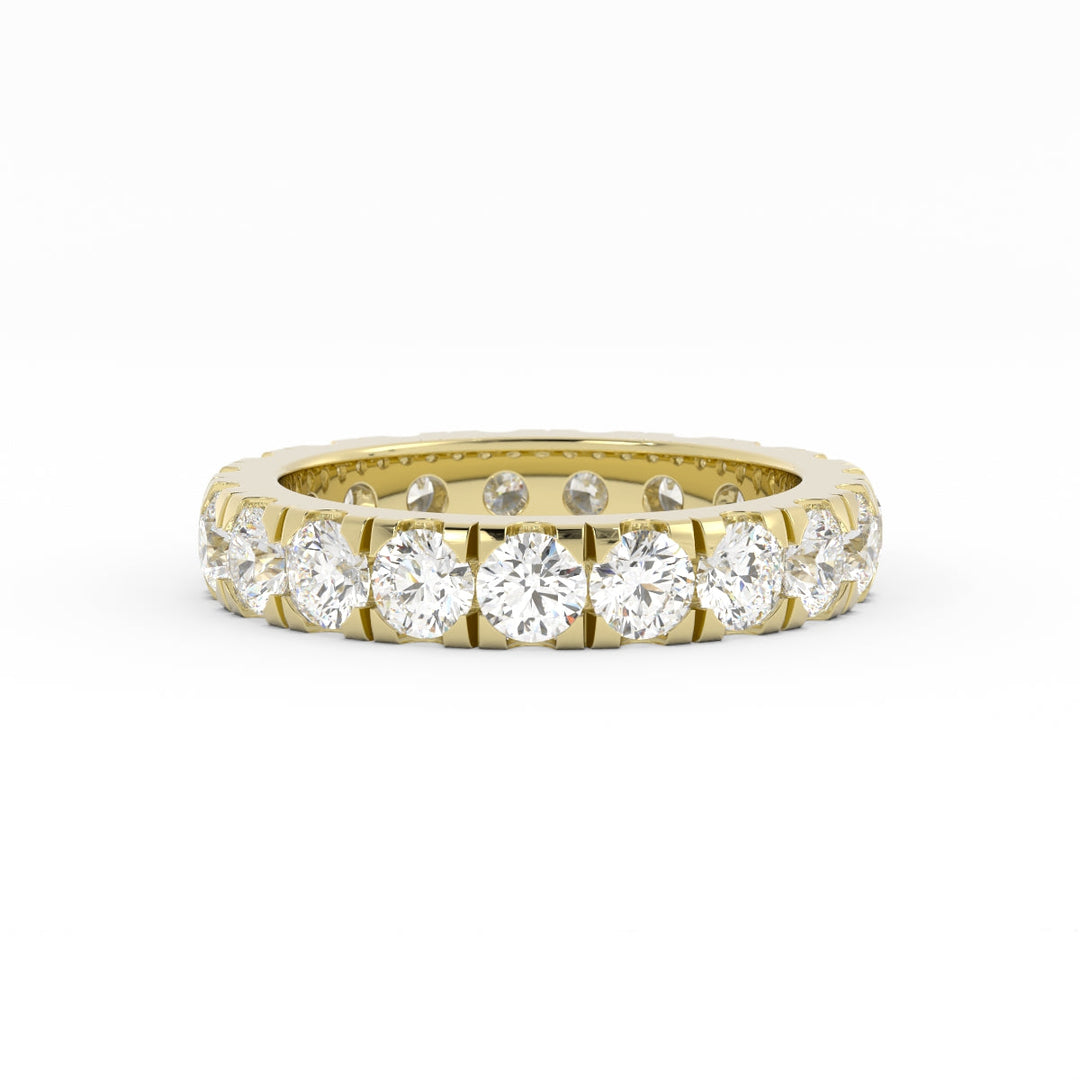 14K Yellow Gold Round Lab Grown Diamond Eternity 3.9mm Wedding Band