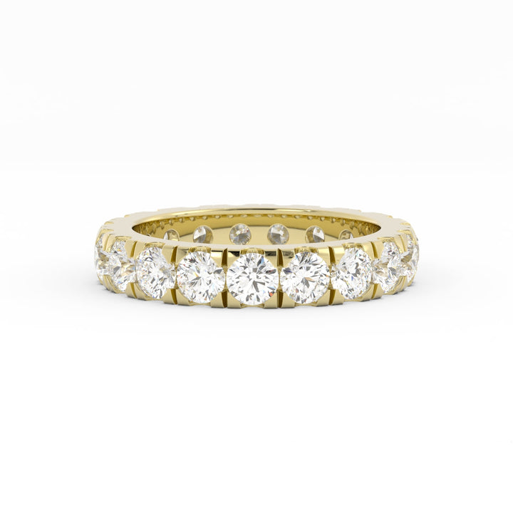 14K Yellow Gold Round Lab Grown Diamond Eternity 3.9mm Wedding Band