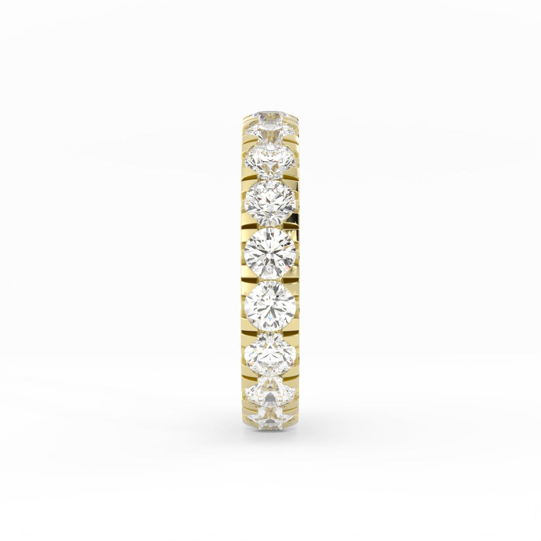 14K Yellow Gold Round Lab Grown Diamond Eternity 3.9mm Wedding Band