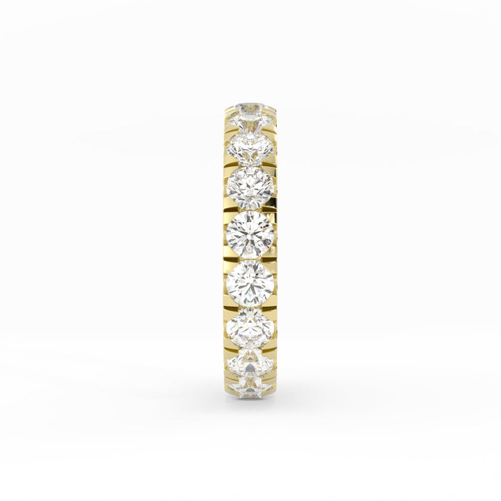 14K Yellow Gold Round Lab Grown Diamond Eternity 3.9mm Wedding Band