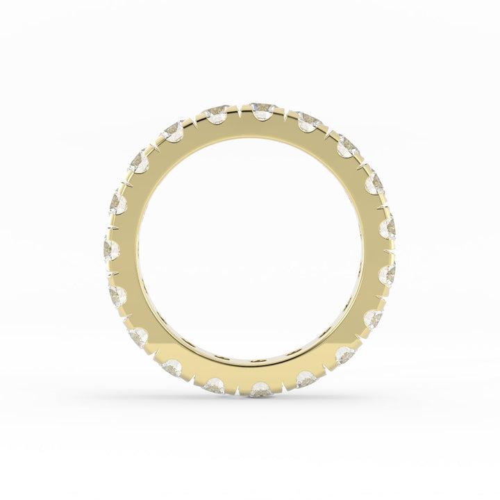 14K Yellow Gold Round Lab Grown Diamond Eternity 3.9mm Wedding Band