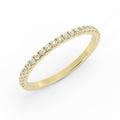 14K Yellow Gold Round Pave Half Shank Lab Grown Diamond Wedding Band
