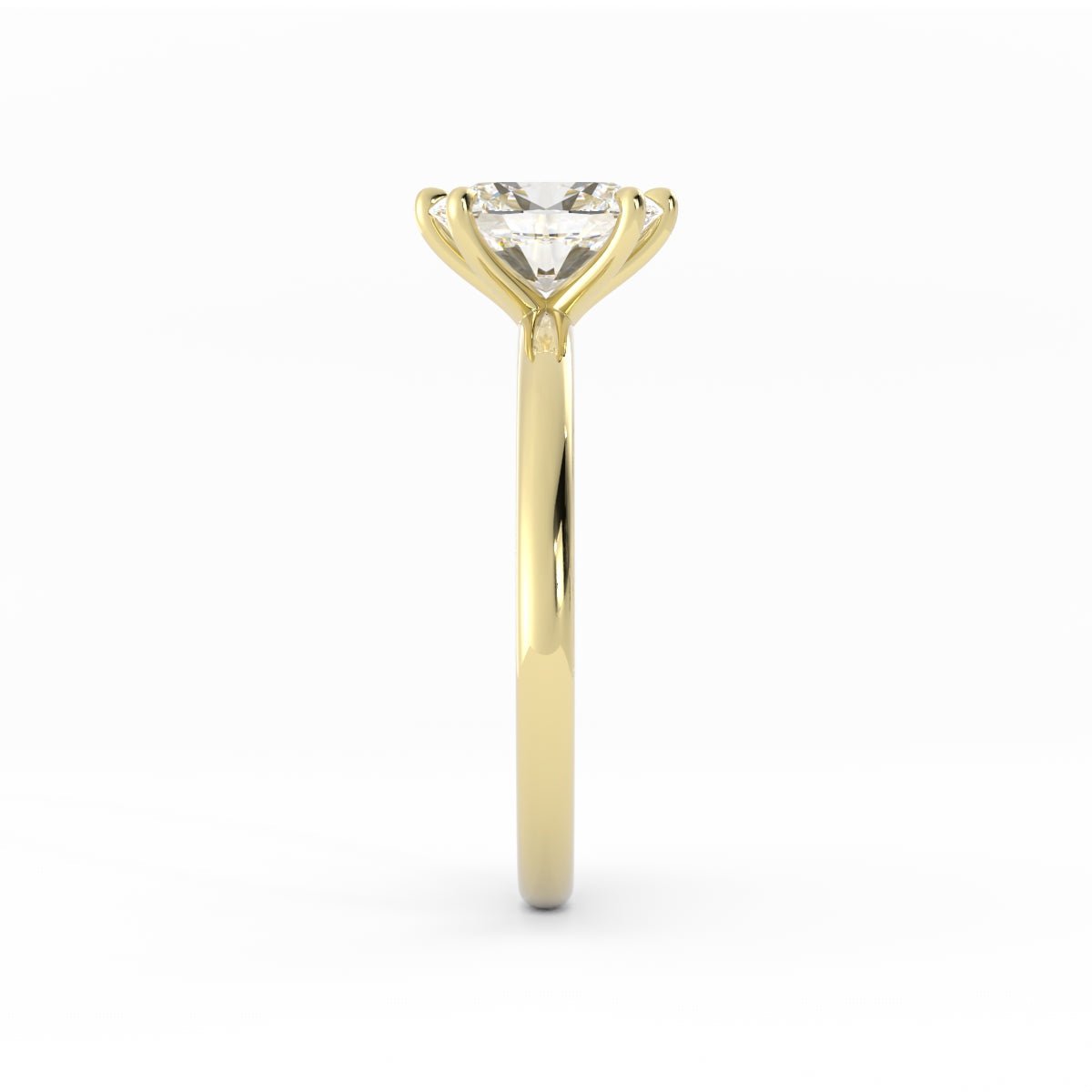 1.25ct Lab Grown Diamond Oval Solitaire 14K Yellow Gold Engagement Ring