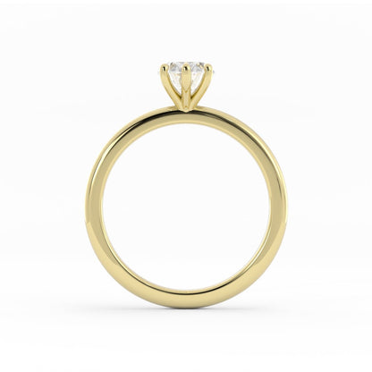 1.25ct Lab Grown Diamond Oval Solitaire 14K Yellow Gold Engagement Ring