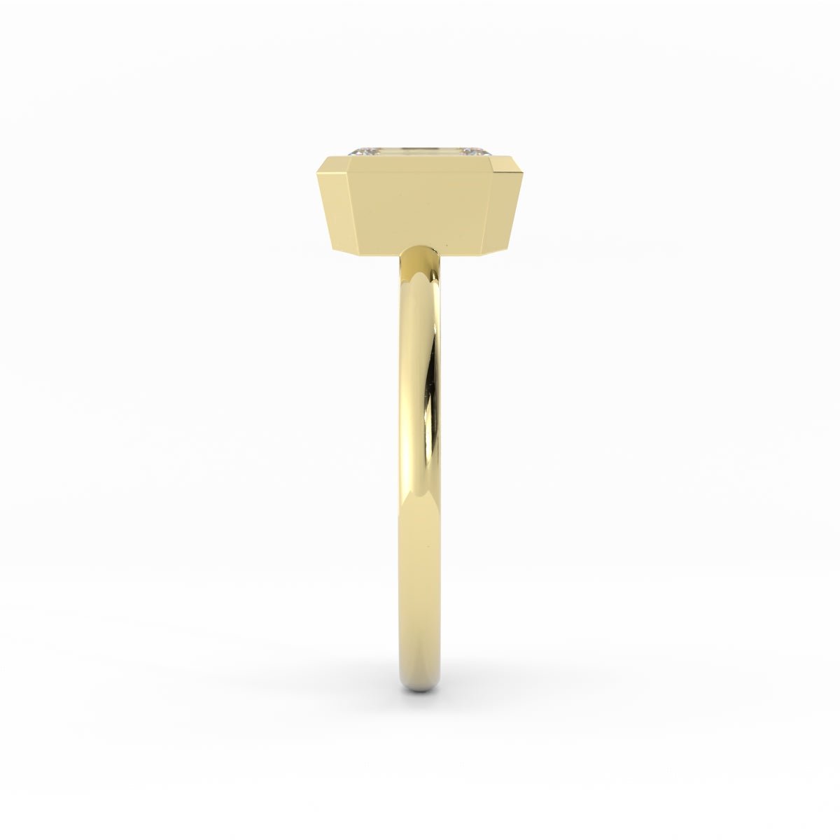 1.0ct Moissanite Emerald North South Solitaire 14K Yellow Gold Engagement Ring