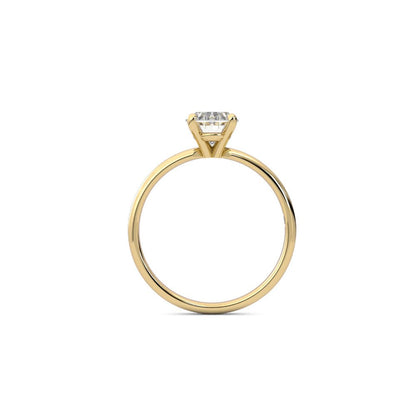 1.09ct Moissanite Oval Solitaire 14K Yellow Gold Engagement Ring