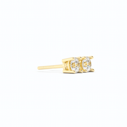 0.25ct Lab Grown Diamond Round Solitaire 14K Yellow Gold Earring