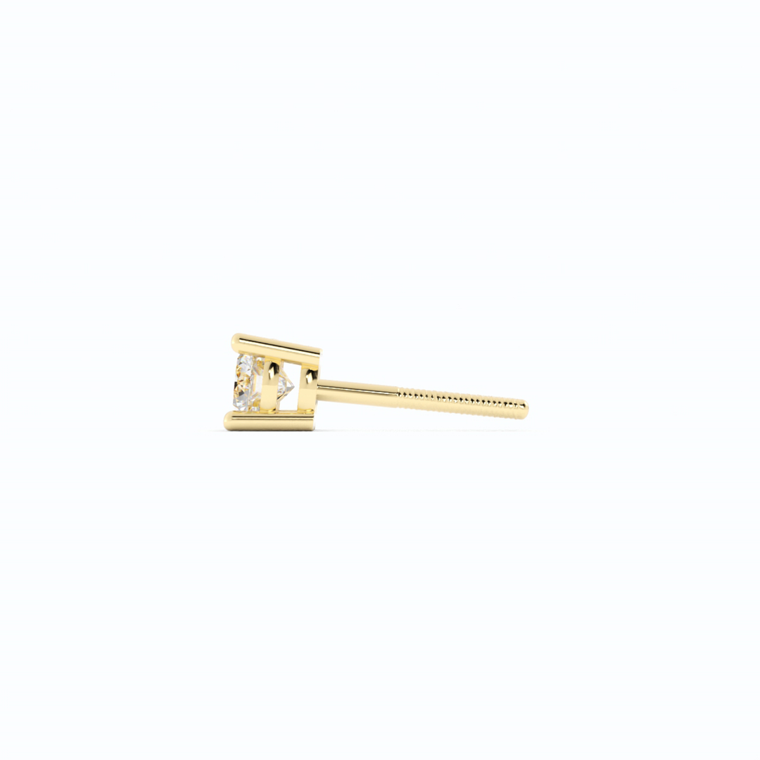 0.25ct Lab Grown Diamond Round Solitaire 14K Yellow Gold Earring