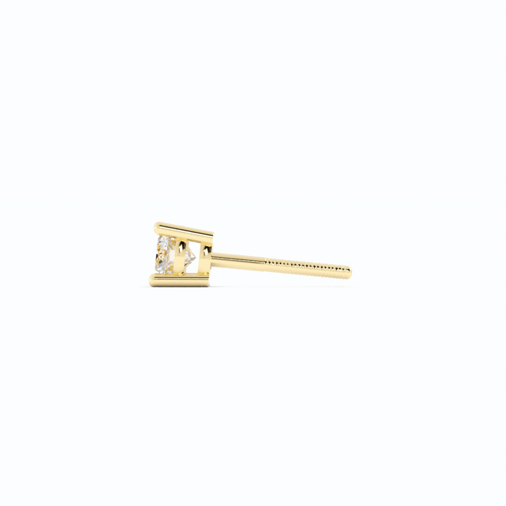 0.25ct Lab Grown Diamond Round Solitaire 14K Yellow Gold Earring