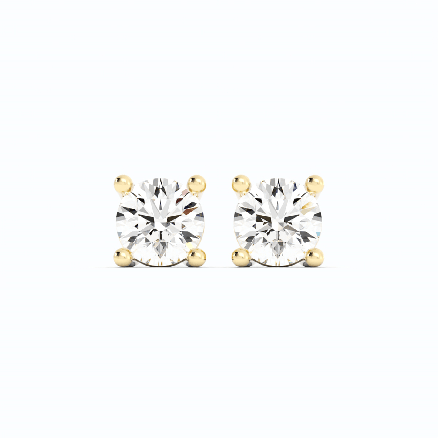 0.25ct Lab Grown Diamond Round Solitaire 14K Yellow Gold Earring