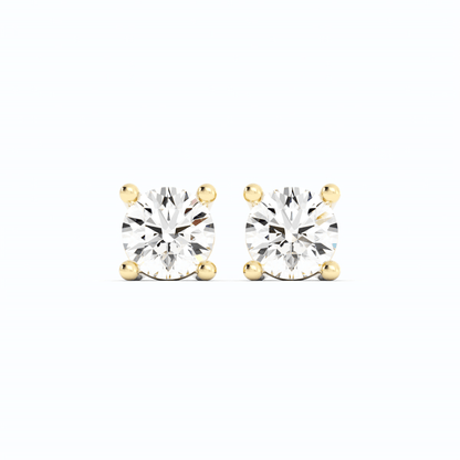 0.25ct Lab Grown Diamond Round Solitaire 14K Yellow Gold Earring