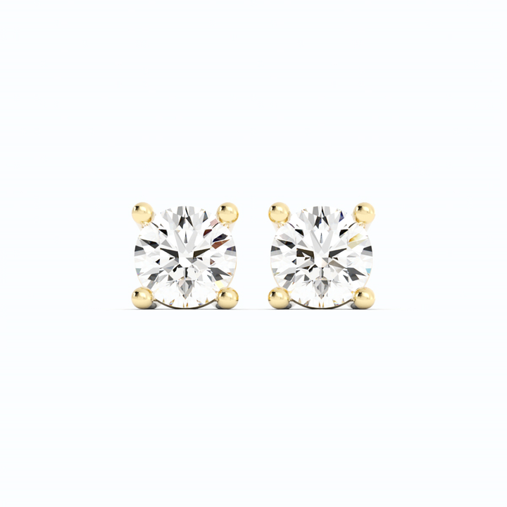 0.25ct Lab Grown Diamond Round Solitaire 14K Yellow Gold Earring
