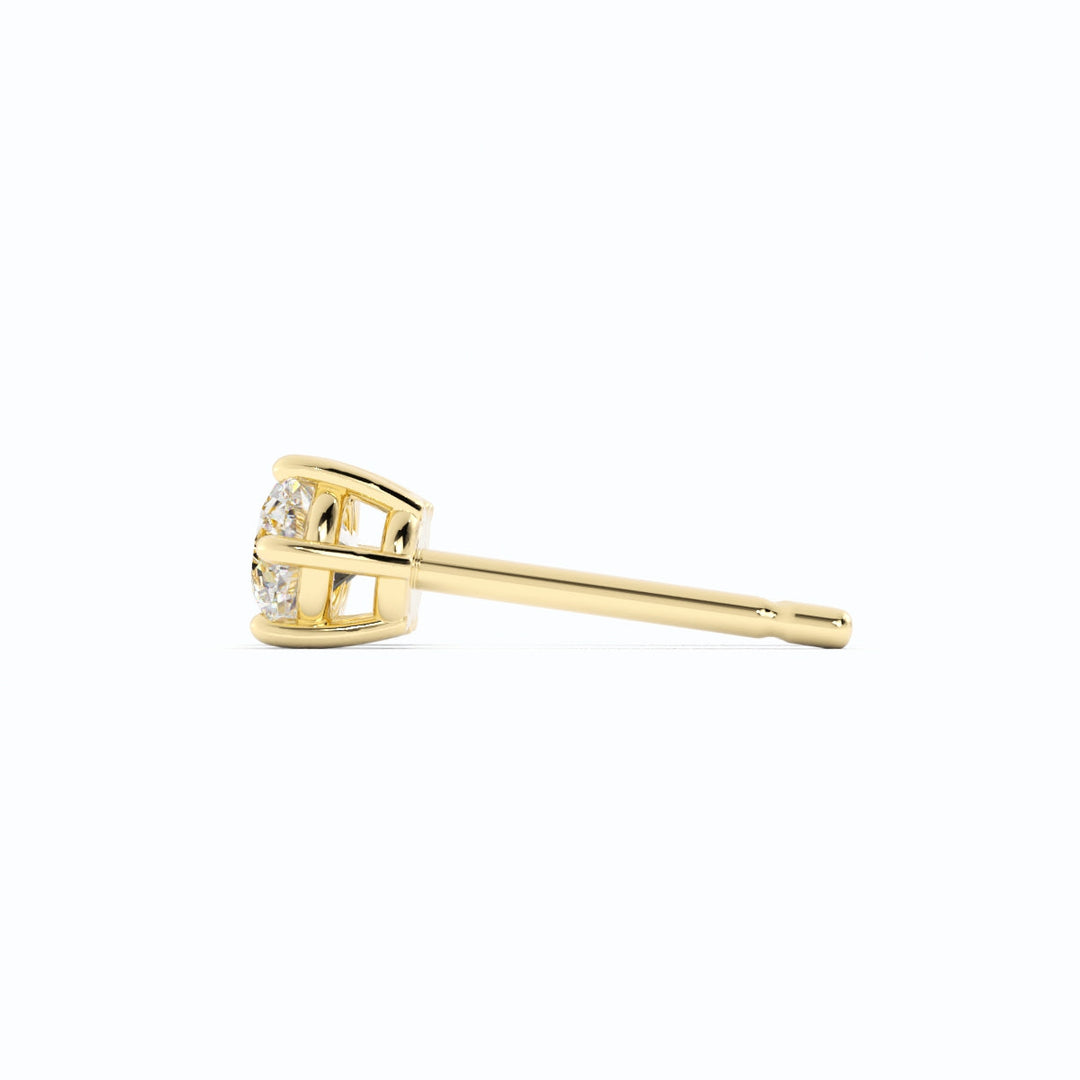 0.25ct Lab Grown Diamond Round 4mm Stud 14K Yellow Gold Earring