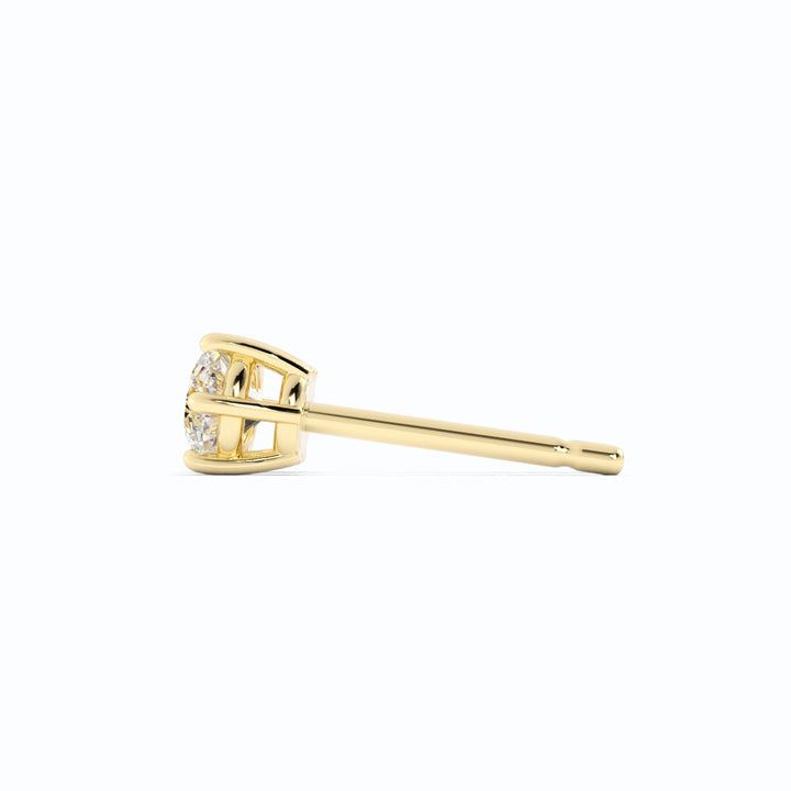 0.25ct Lab Grown Diamond Round 4mm Stud 14K Yellow Gold Earring