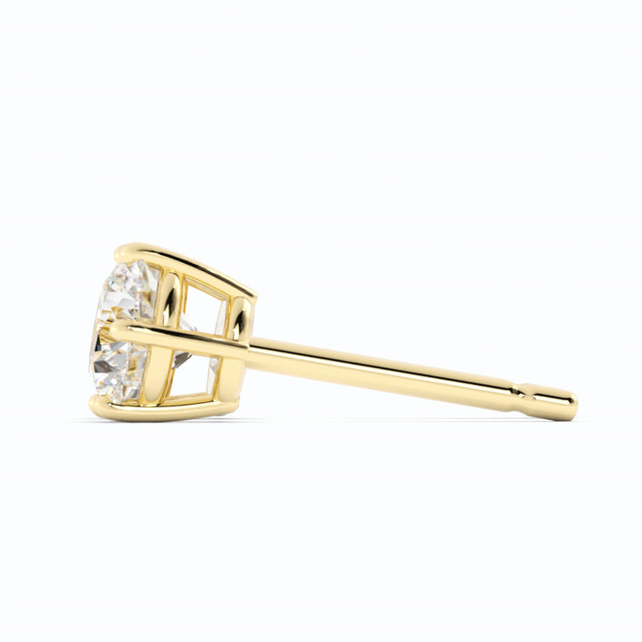 0.5ct Lab Grown Diamond Round 5mm Stud 14K Yellow Gold Earring