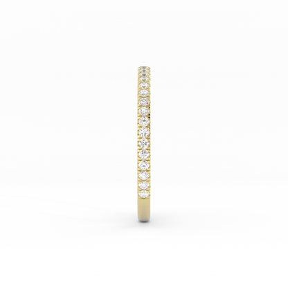 14K Yellow Gold Round Three Quarter Pave Natural Diamond Wedding Band